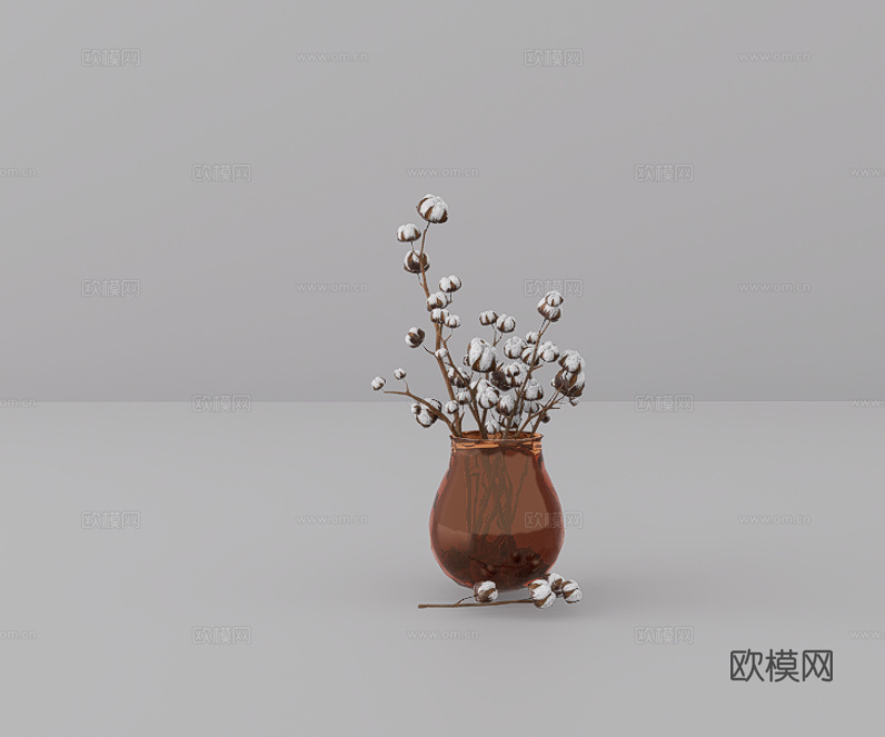 玻璃瓶植物su模型