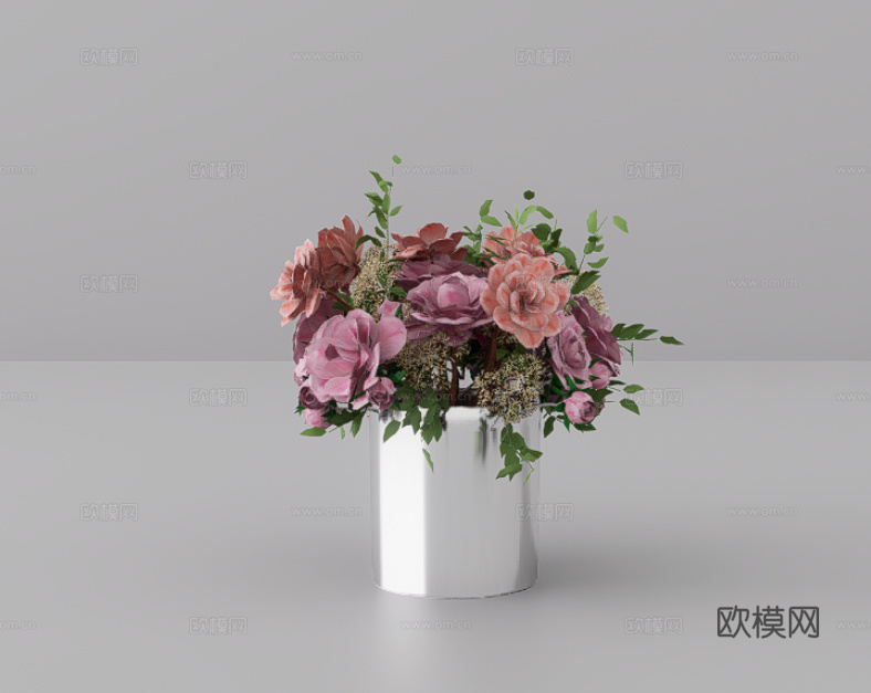 花卉摆件su模型
