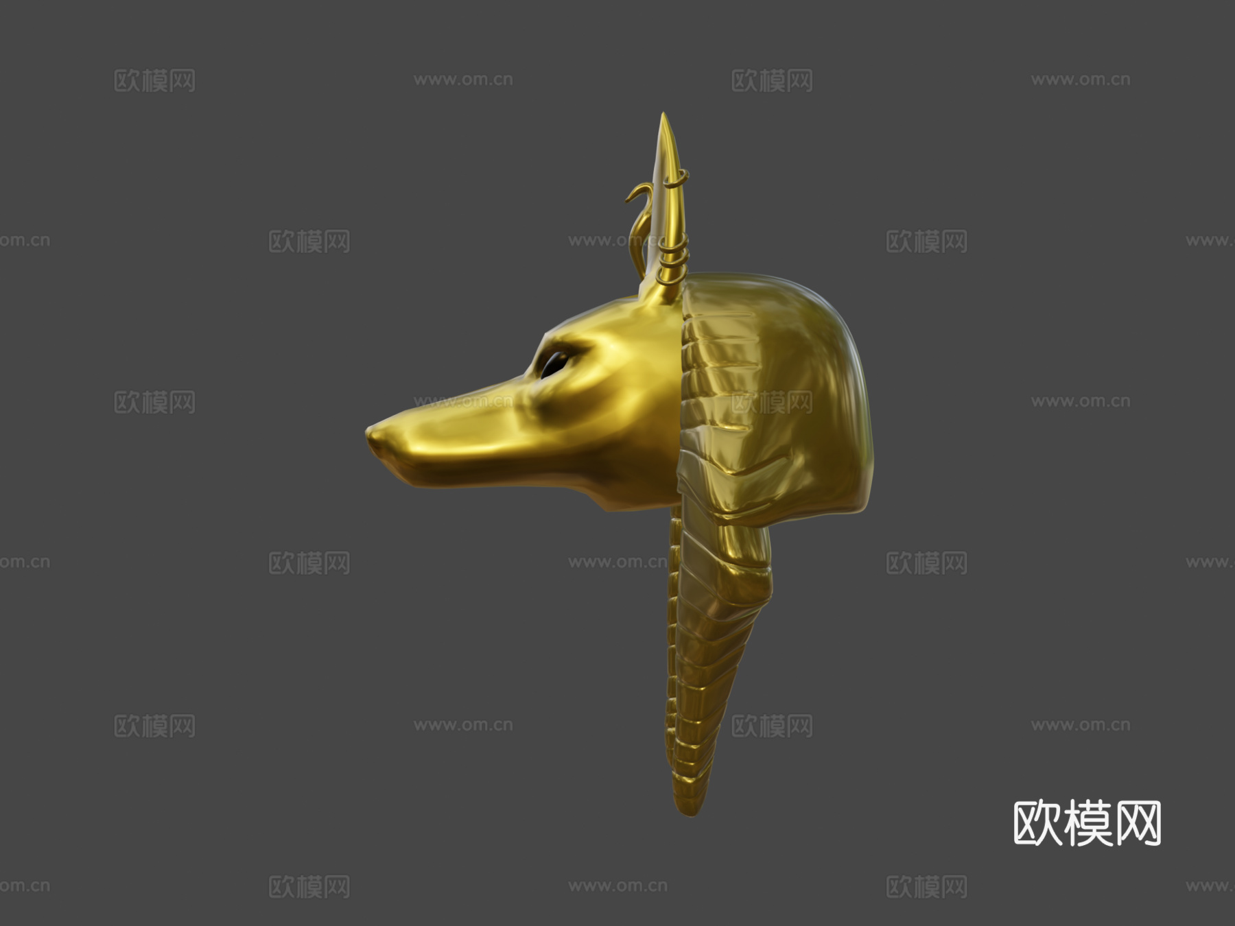 黄金阿努比斯头su模型