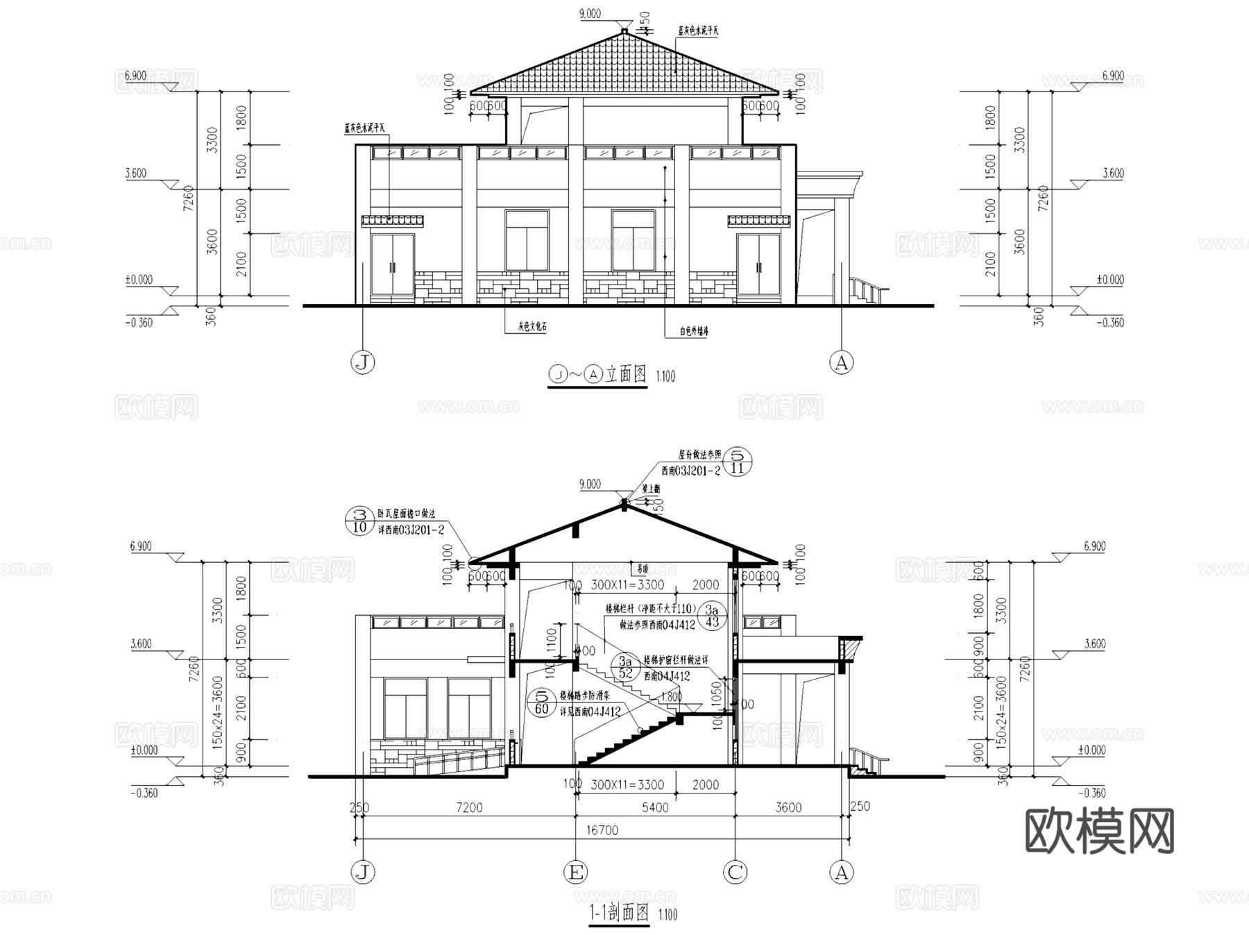 什邡洛水镇敬老院建筑CAD施工图全套cad施工图