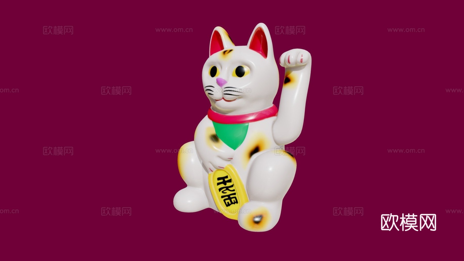 招财猫-招き猫，制作中su模型