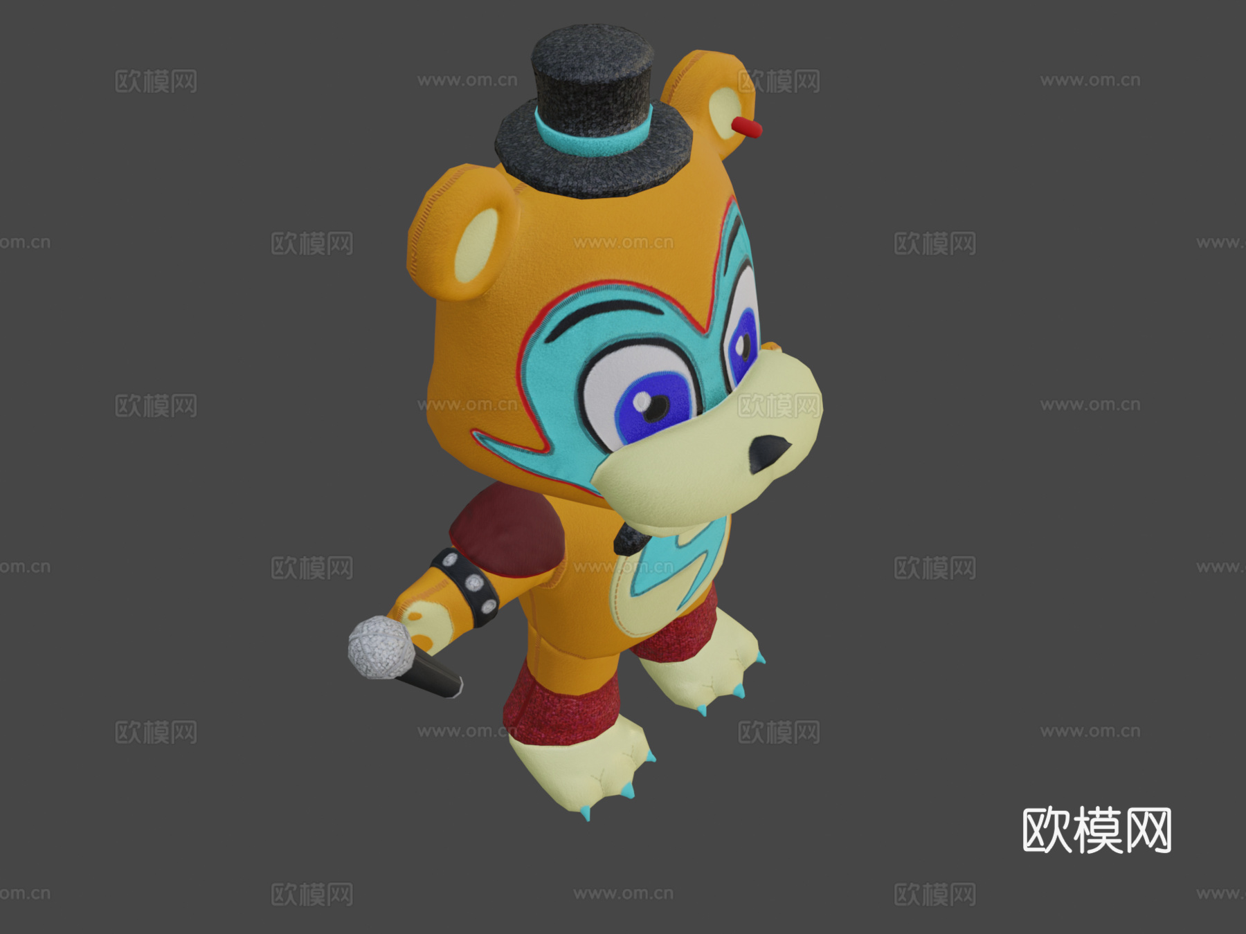 游戏中的华丽摇滚弗雷迪毛绒玩具su模型