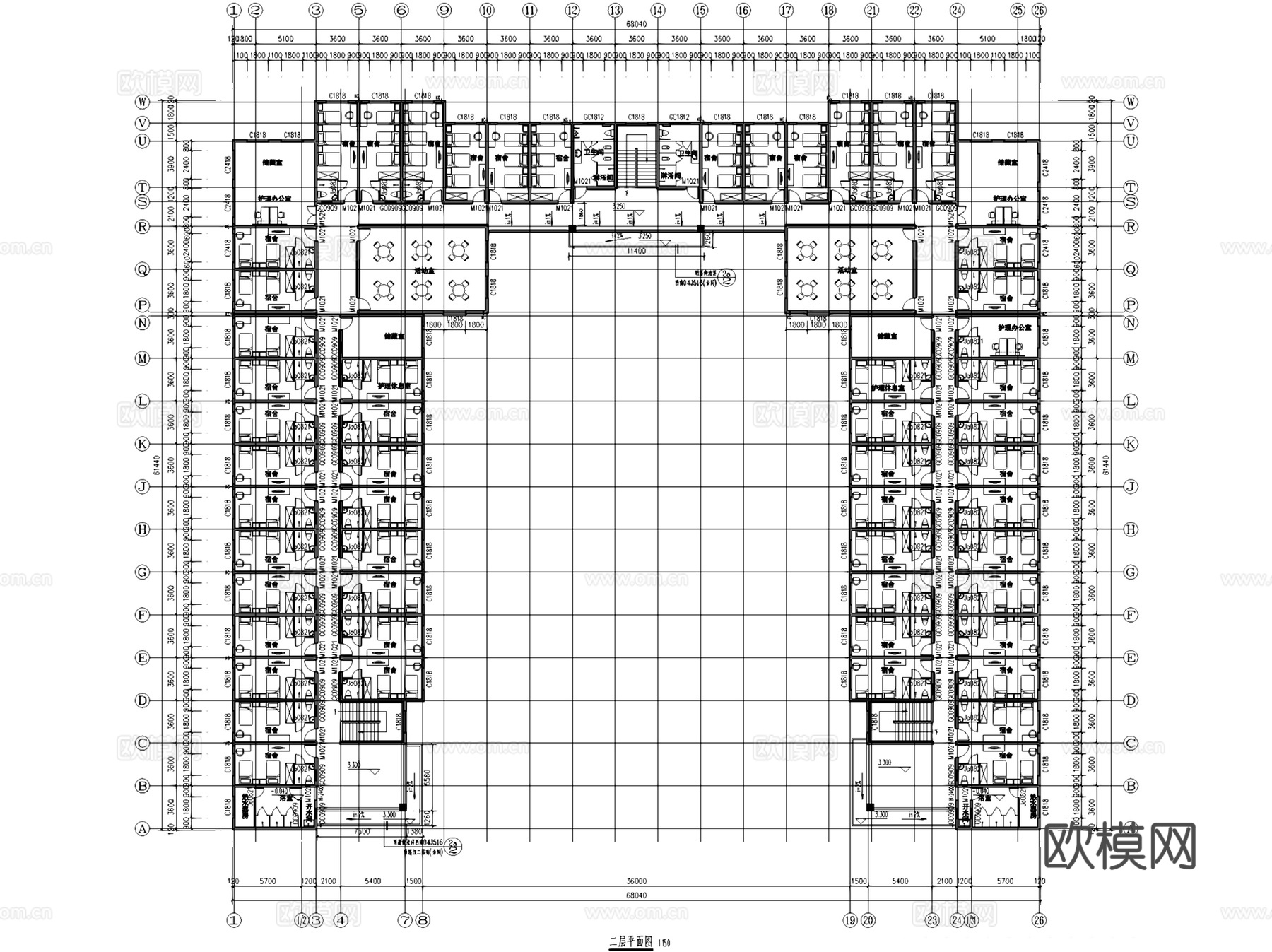 什邡洛水镇敬老院建筑CAD施工图全套cad施工图