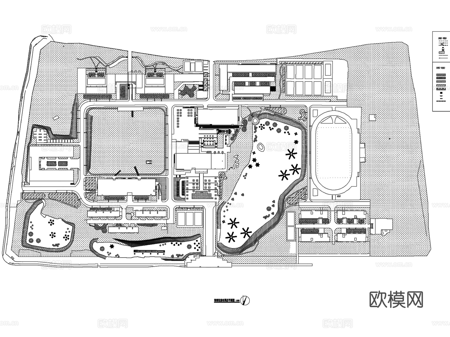 厦门南洋学院海绵城市改造项目CAD施工图全套cad施工图
