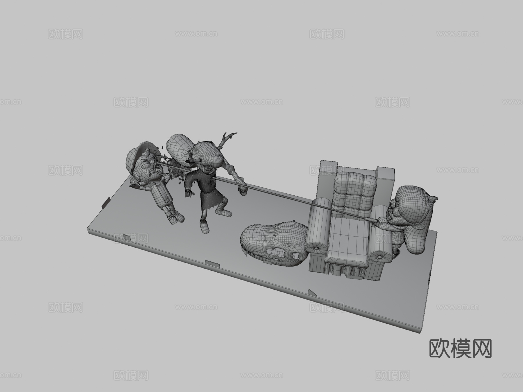 精灵VS抓钩su模型