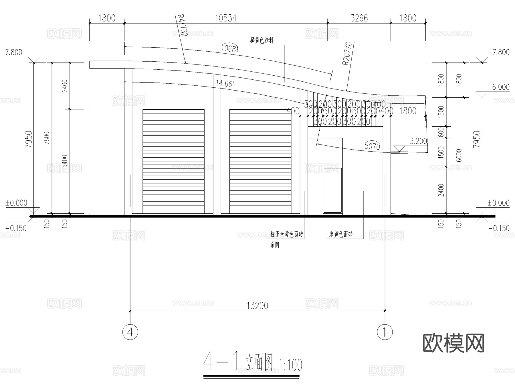 市场片区垃圾转运站建筑CAD施工图全套cad施工图