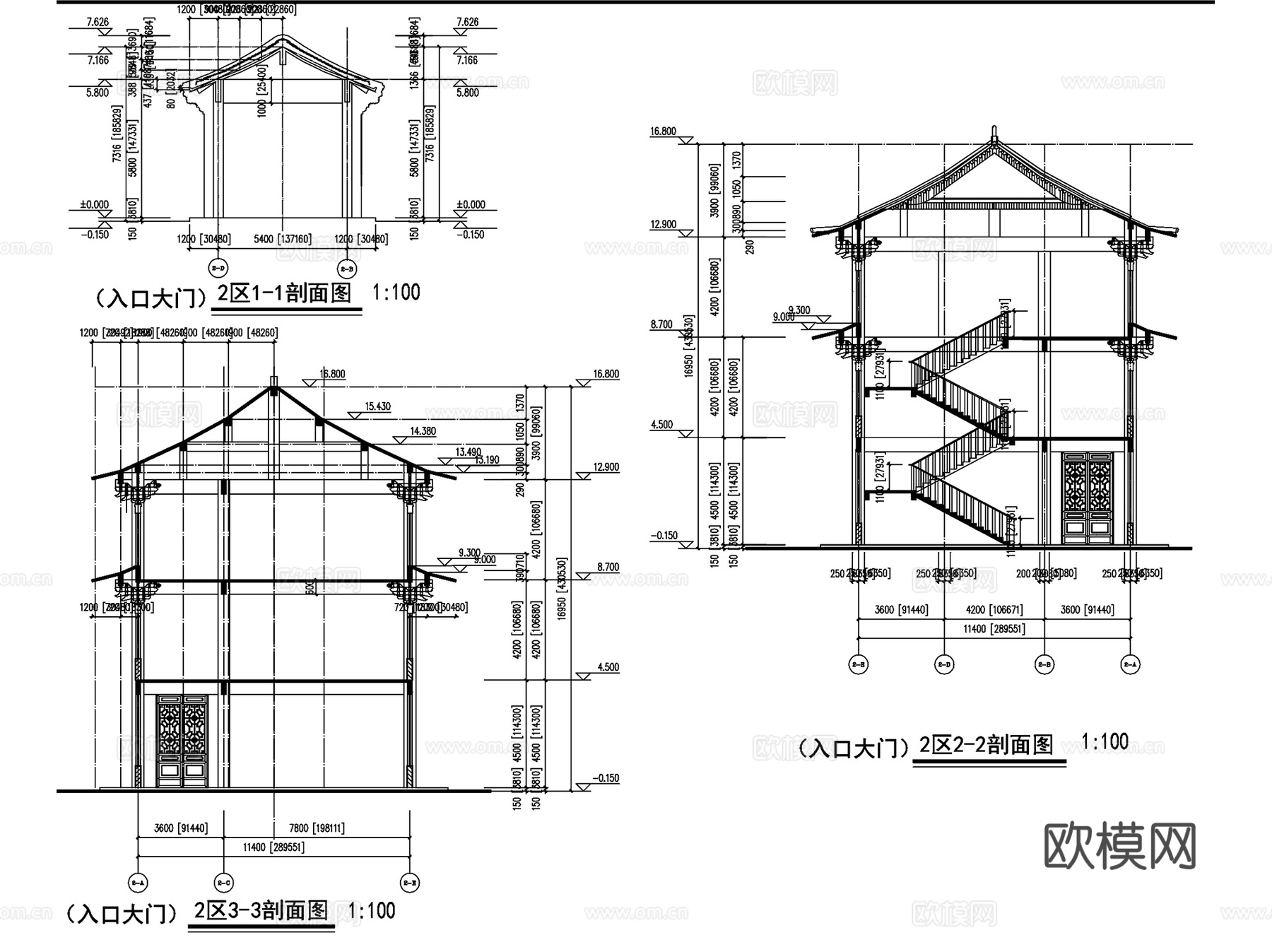 商业仿古建筑歇山斗拱全套CAD施工图集cad施工图