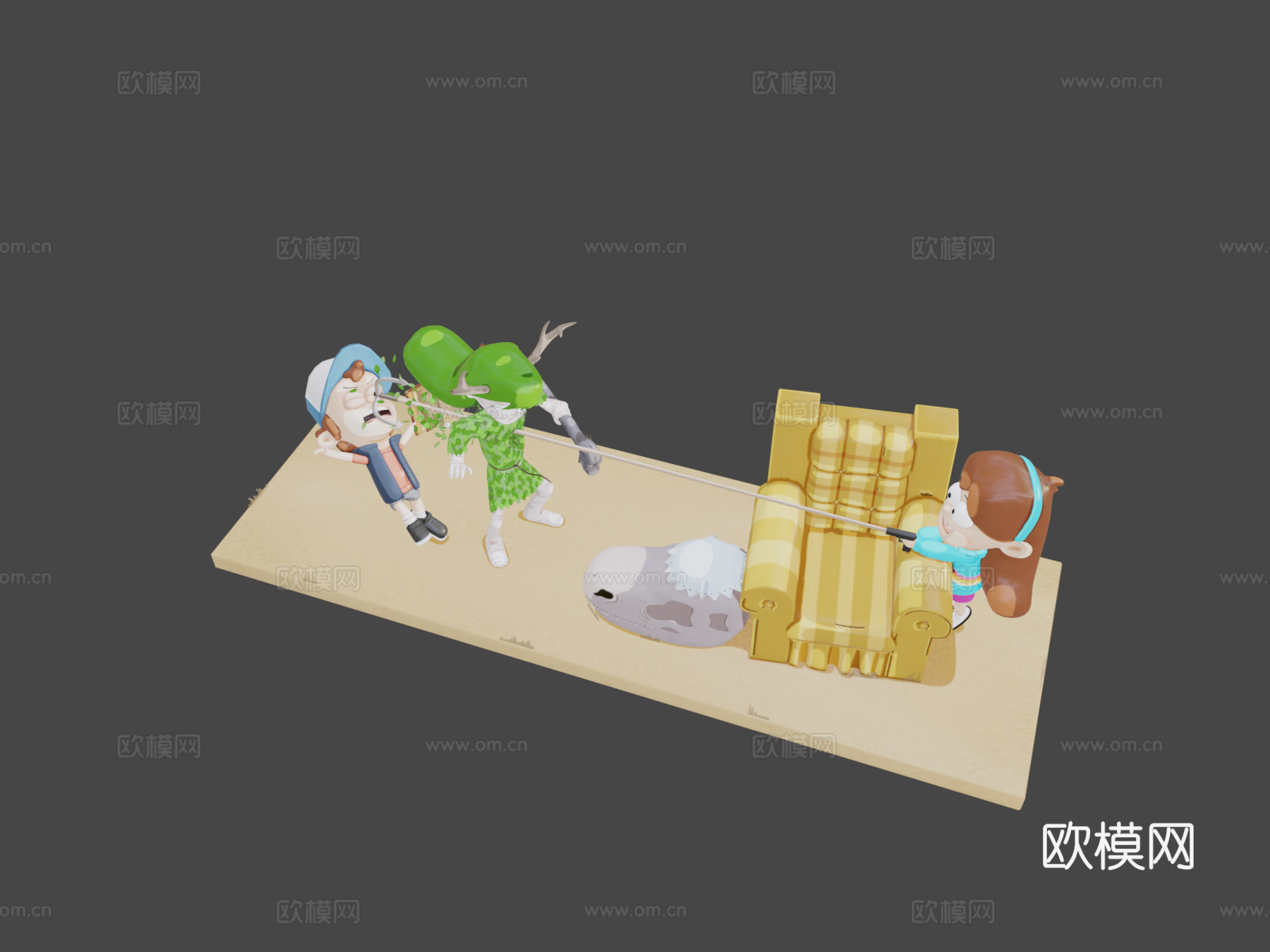 精灵VS抓钩su模型