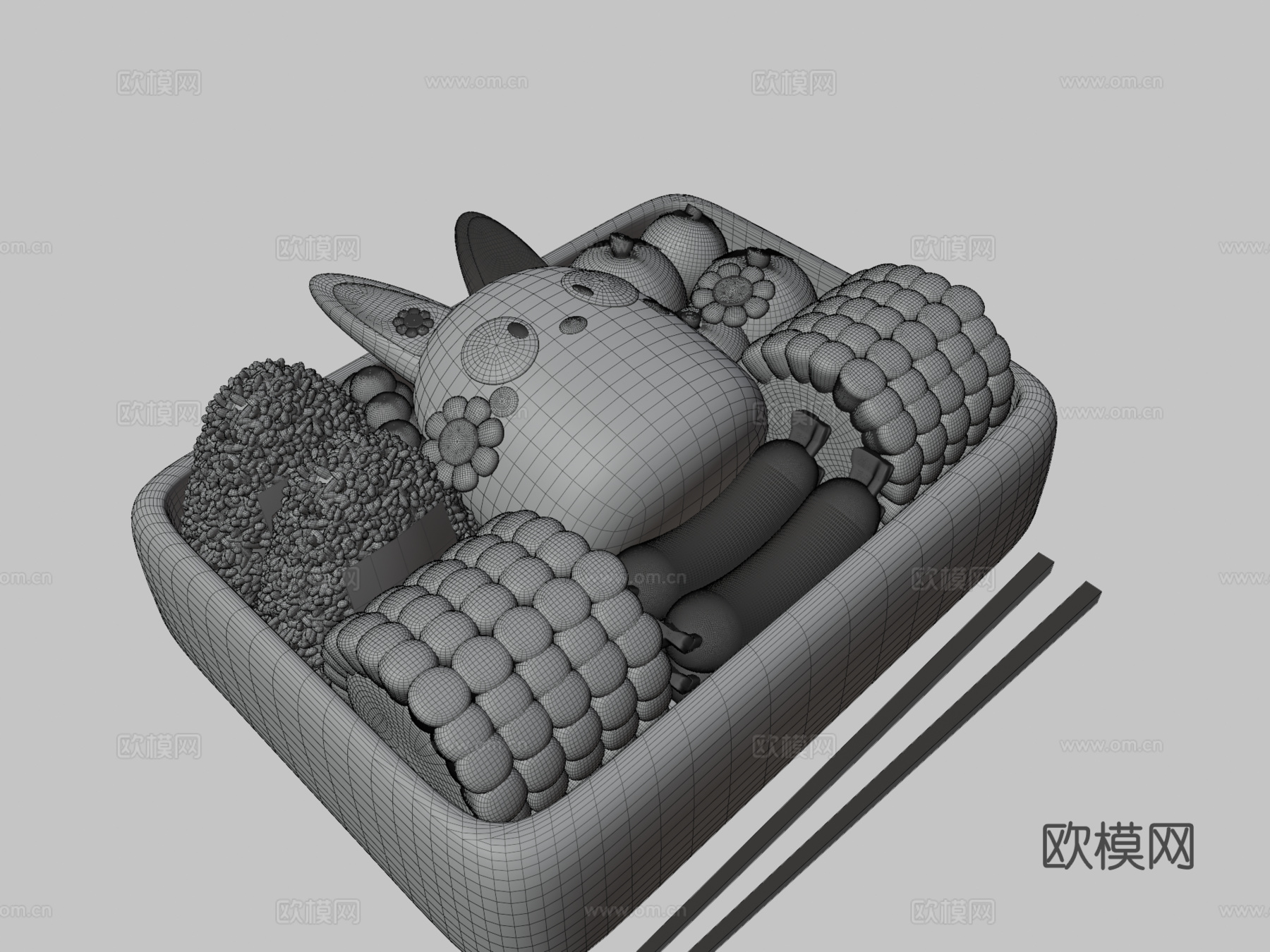 便当盒su模型