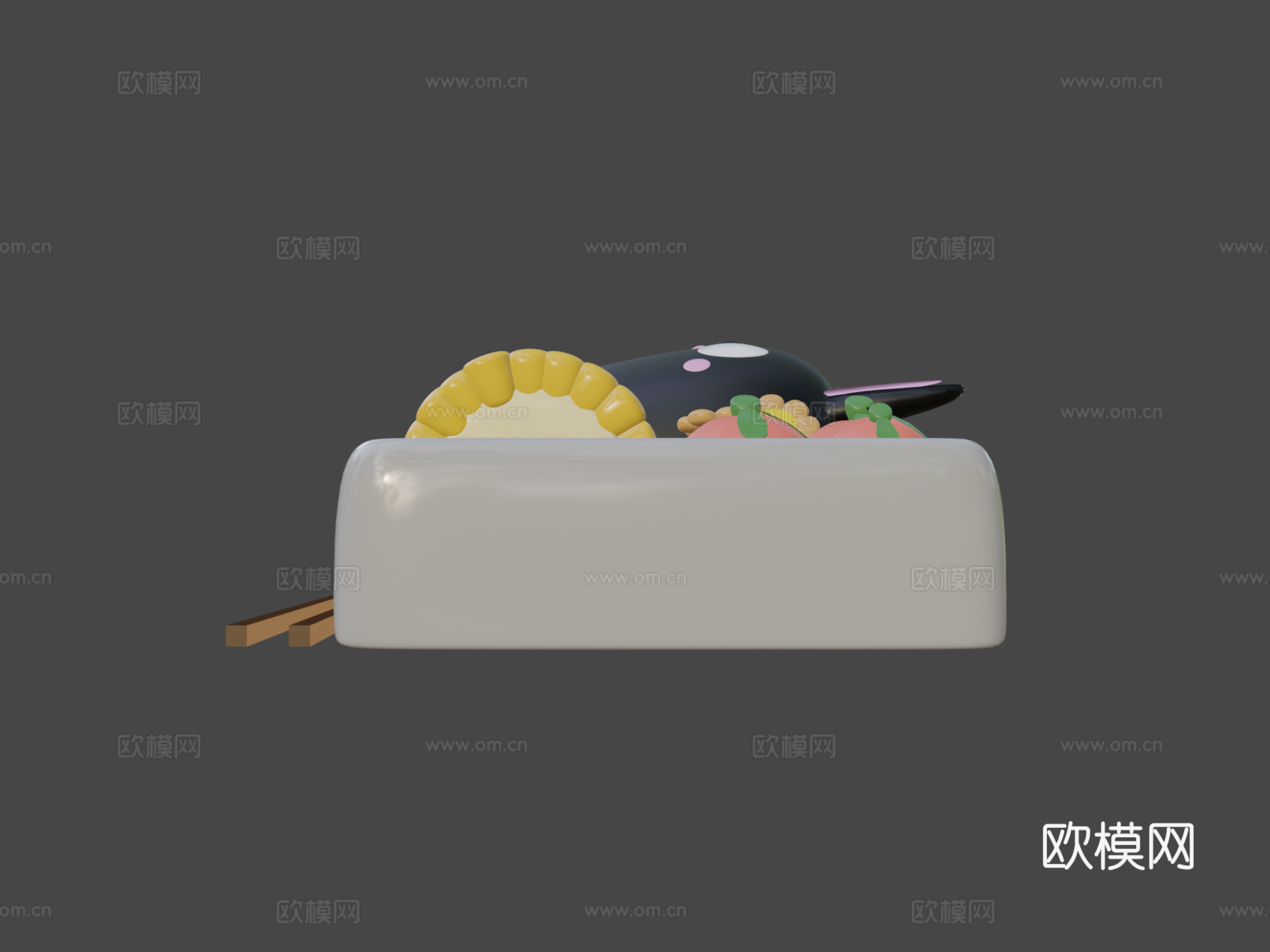 便当盒su模型