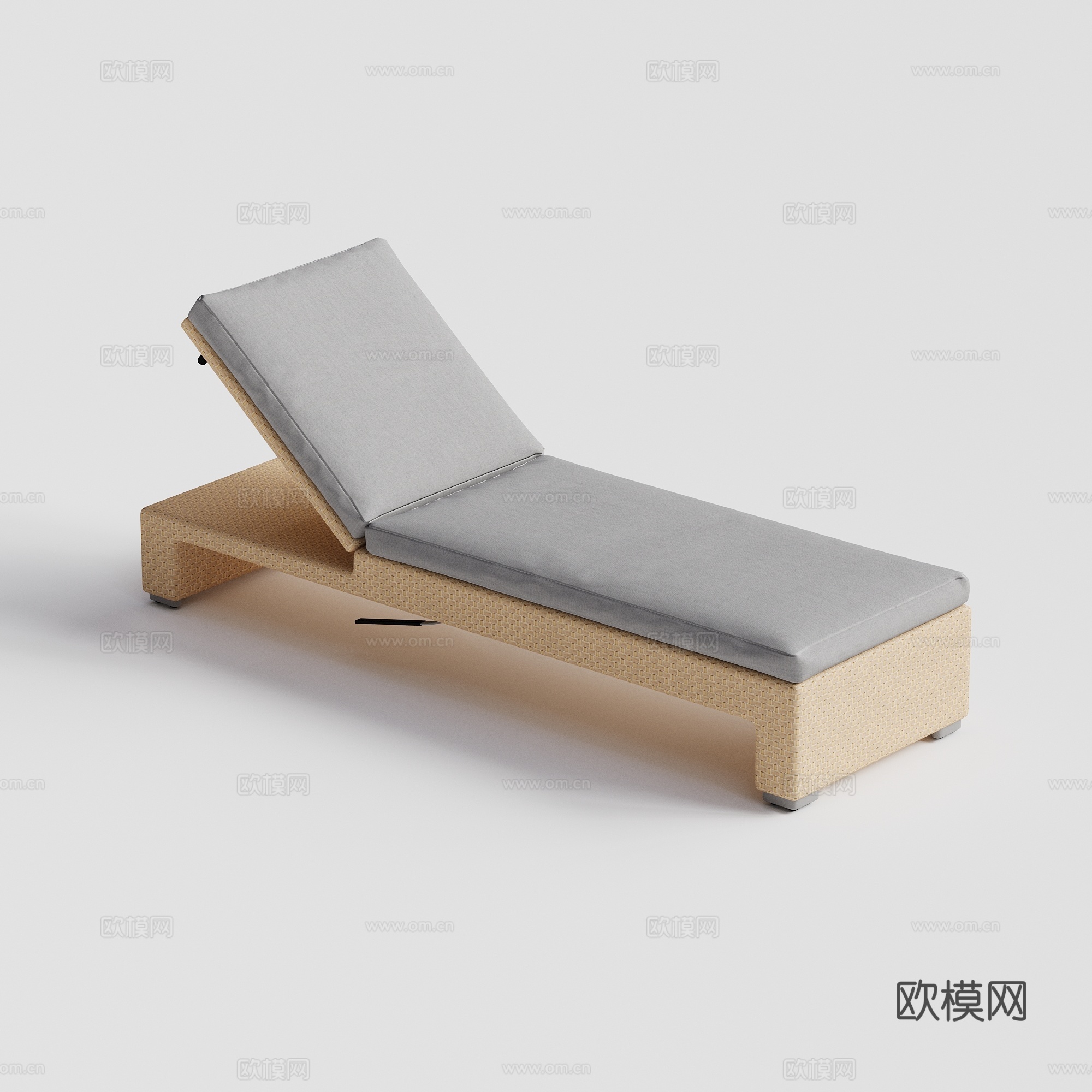 DEDON - 现代户外椅 沙滩泳池躺椅 藤编单人露天椅su模型