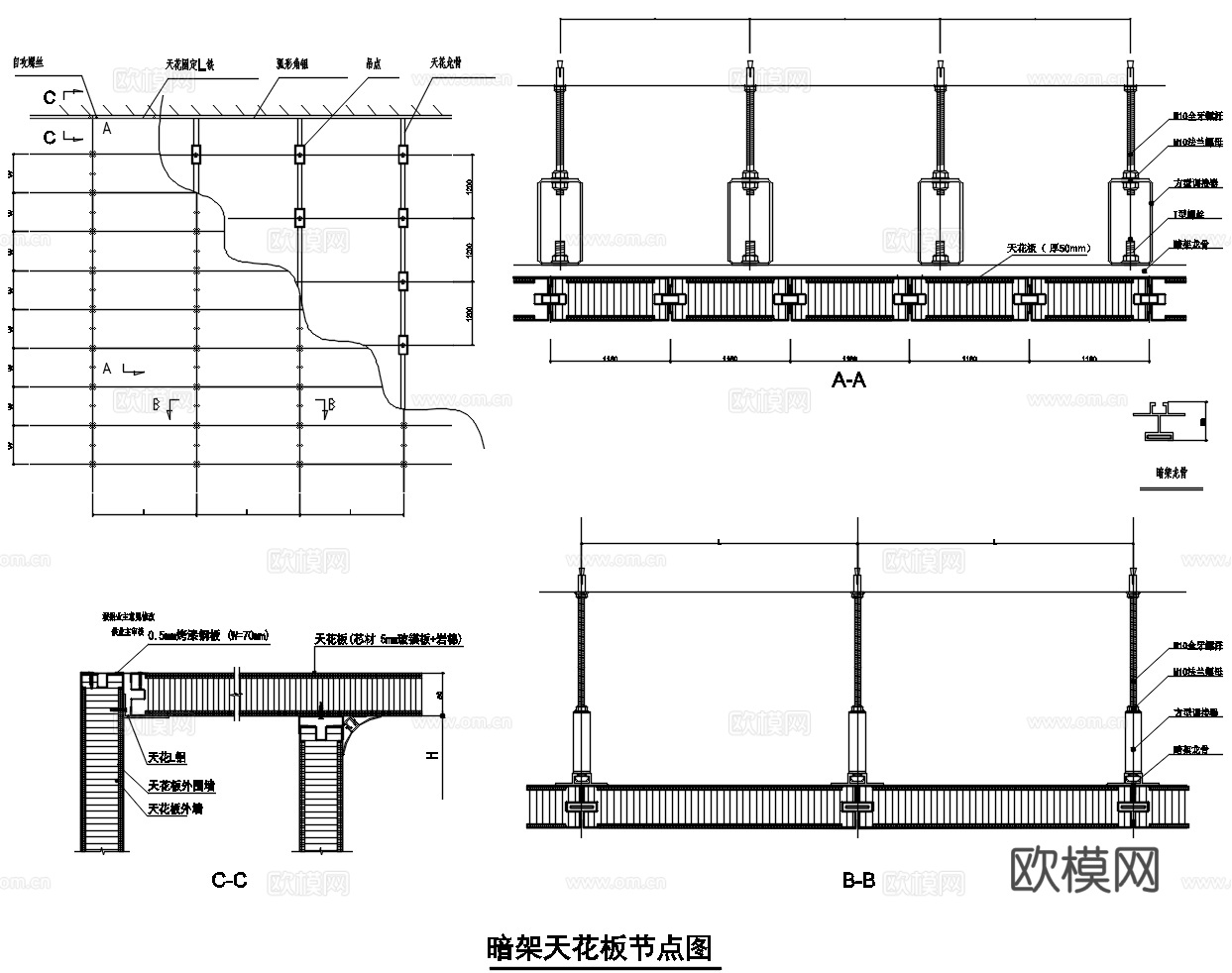 玻镁岩棉夹芯板隔墙、玻镁岩棉洁净板、彩涂钢板隔墙、玻镁彩钢板cad施工图