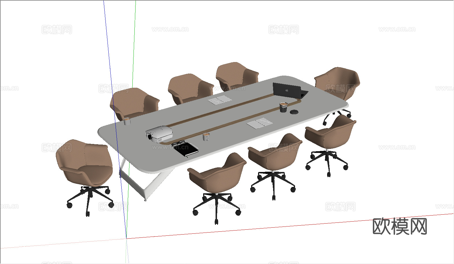 现代会议桌椅su模型