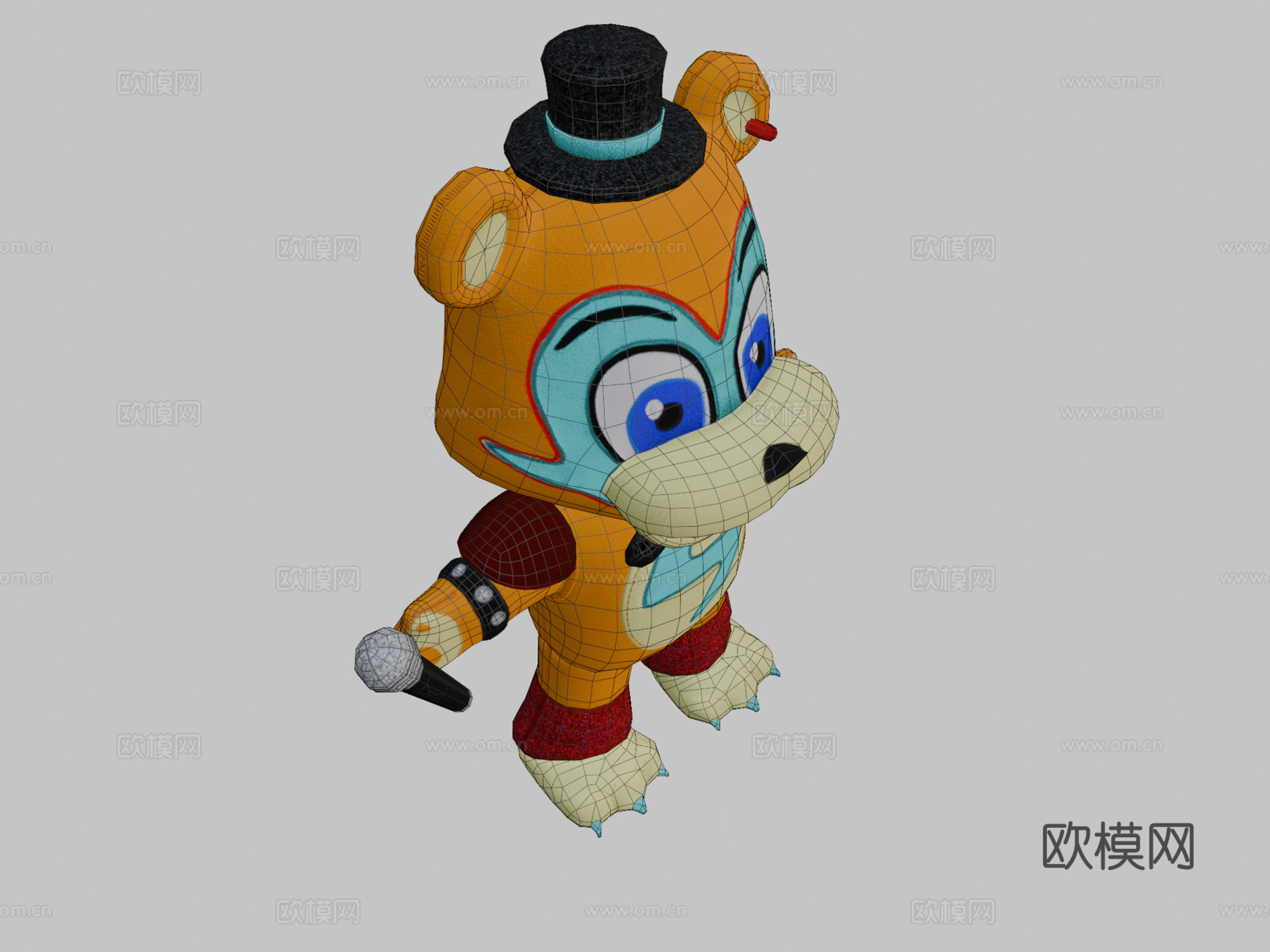 游戏中的华丽摇滚弗雷迪毛绒玩具su模型