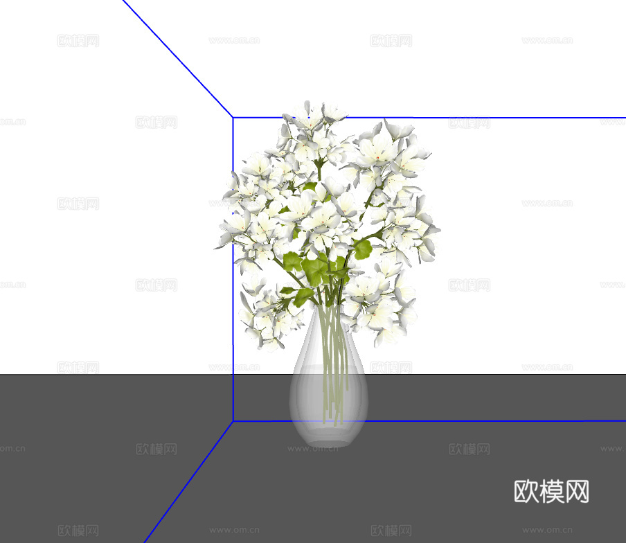 花卉摆件su模型