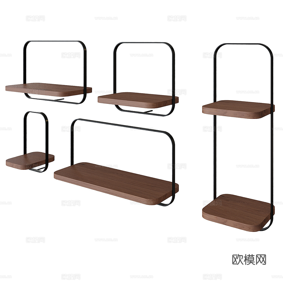 北欧简约装饰柜 置物架子 墙饰架子3d模型下载