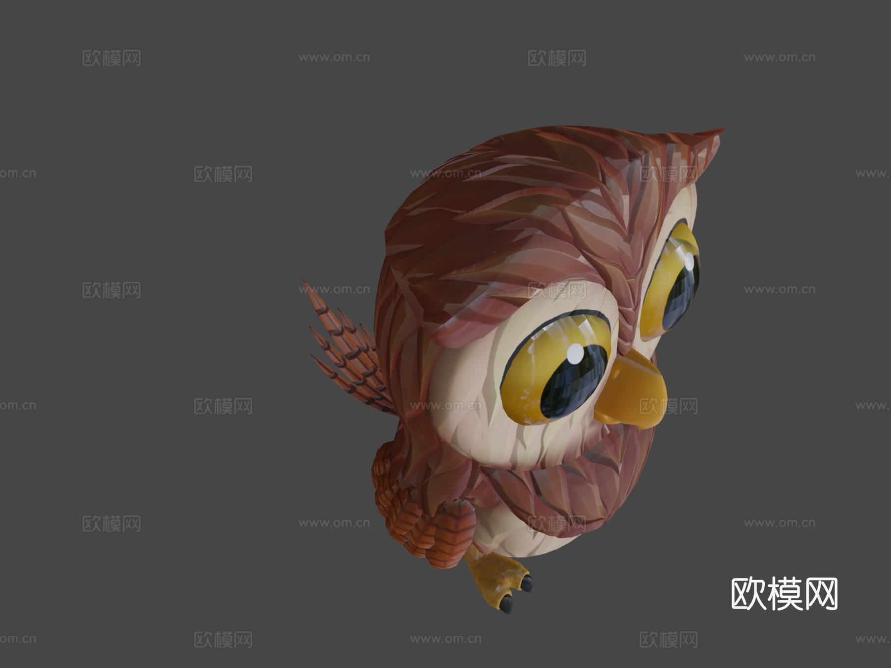 卡通猫头鹰动画3D模型su模型