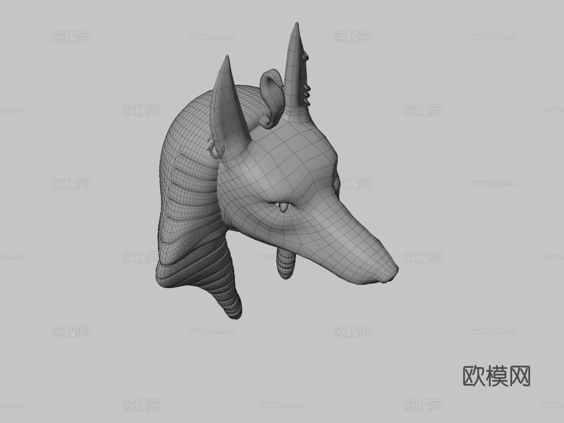 黄金阿努比斯头su模型