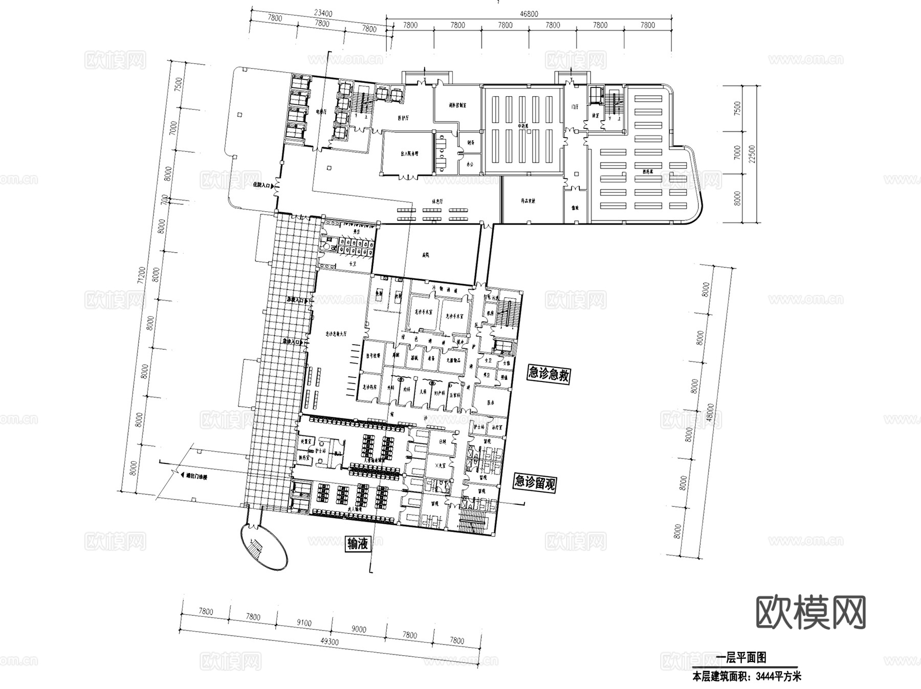 深圳龙岗横岗人民医院改扩建建筑CAD施工图整套+文本cad施工图
