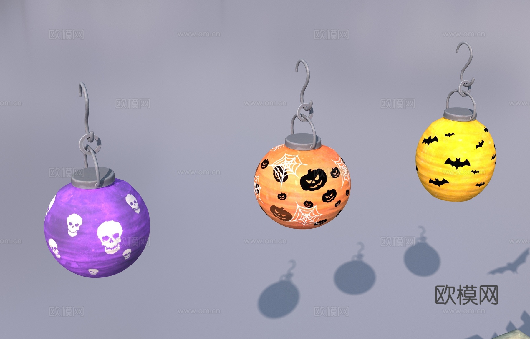 漫画风格万圣节道具3d模型下载（渲染图5）
