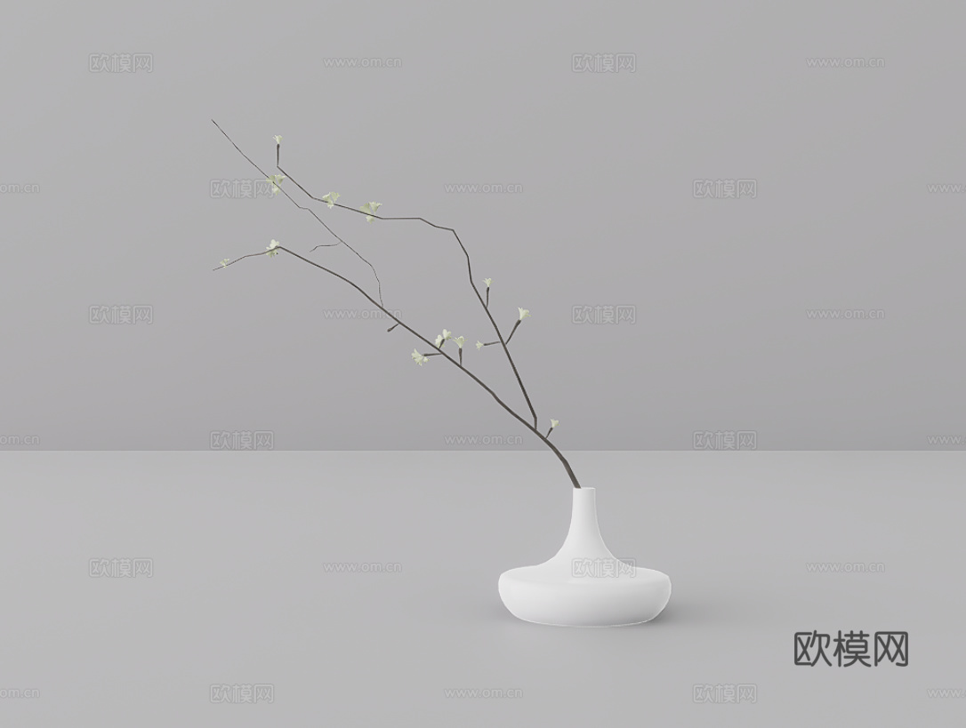 禅意花瓶su模型