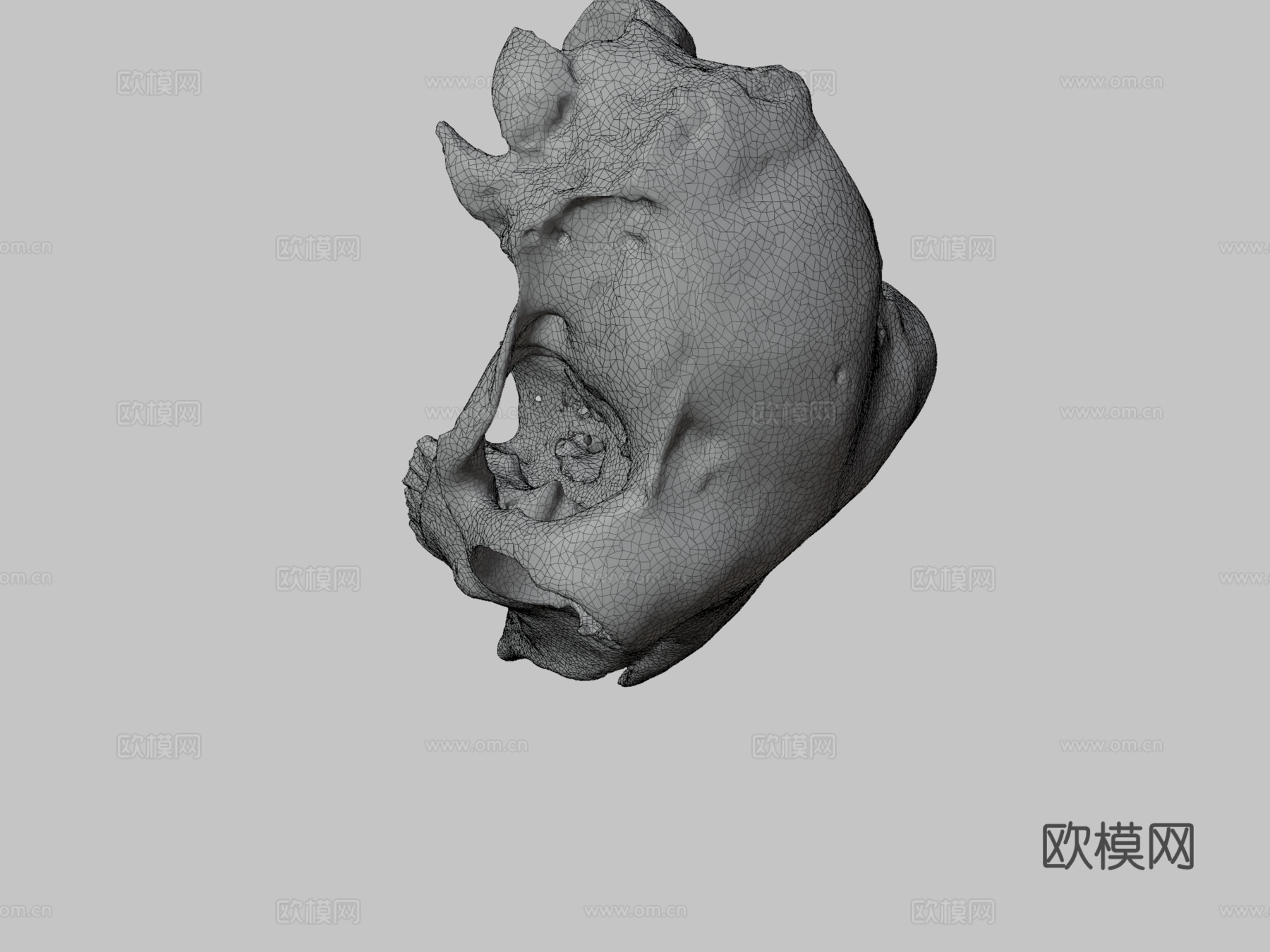 绵羊或山羊头盖骨su模型