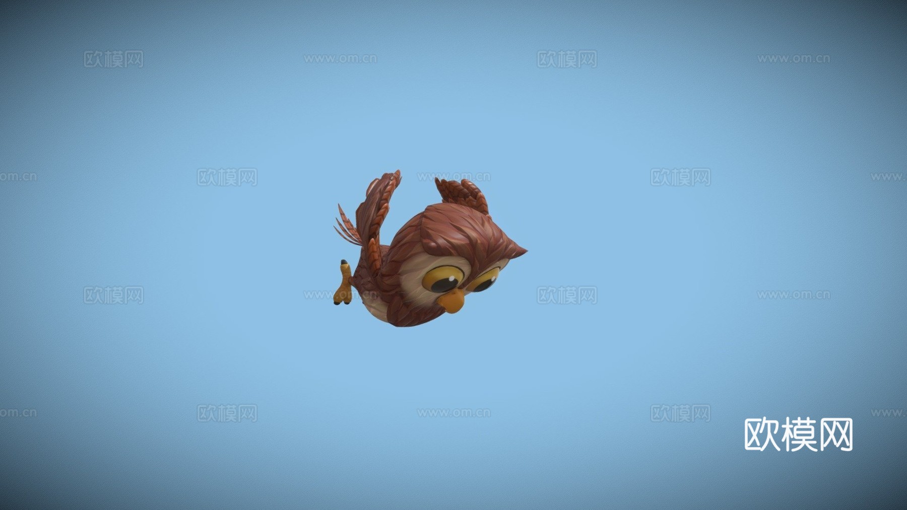 卡通猫头鹰动画3D模型su模型