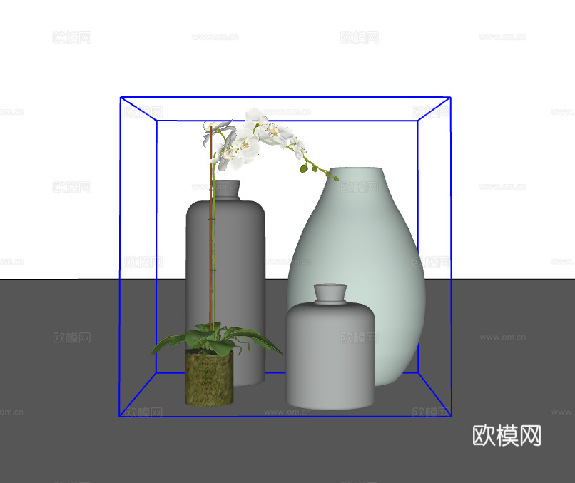 摆件组合su模型下载（渲染图2）
