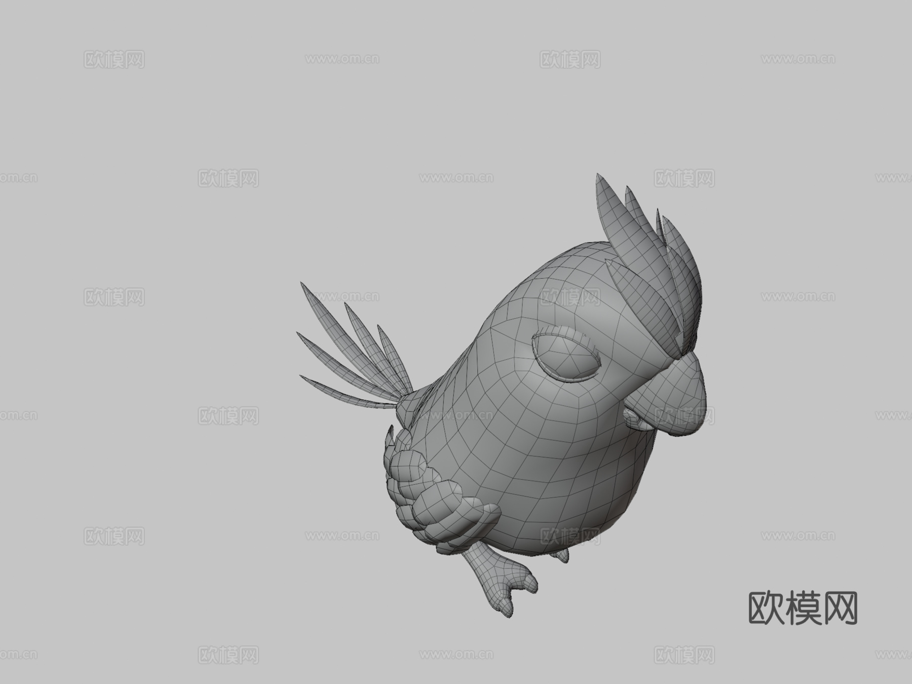 卡通鹦鹉鸟3D模型su模型