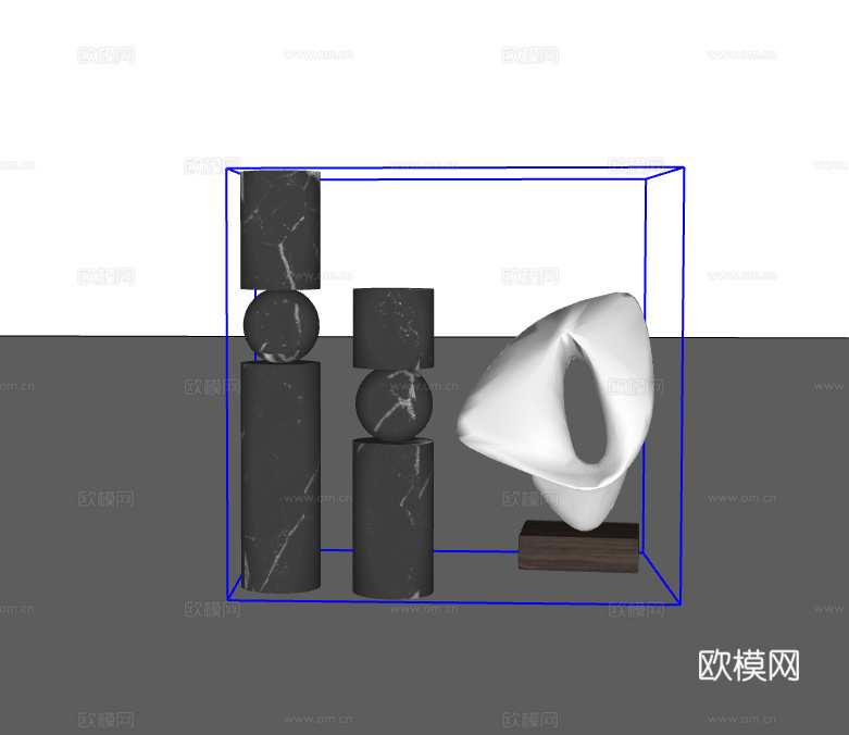 摆件组合su模型