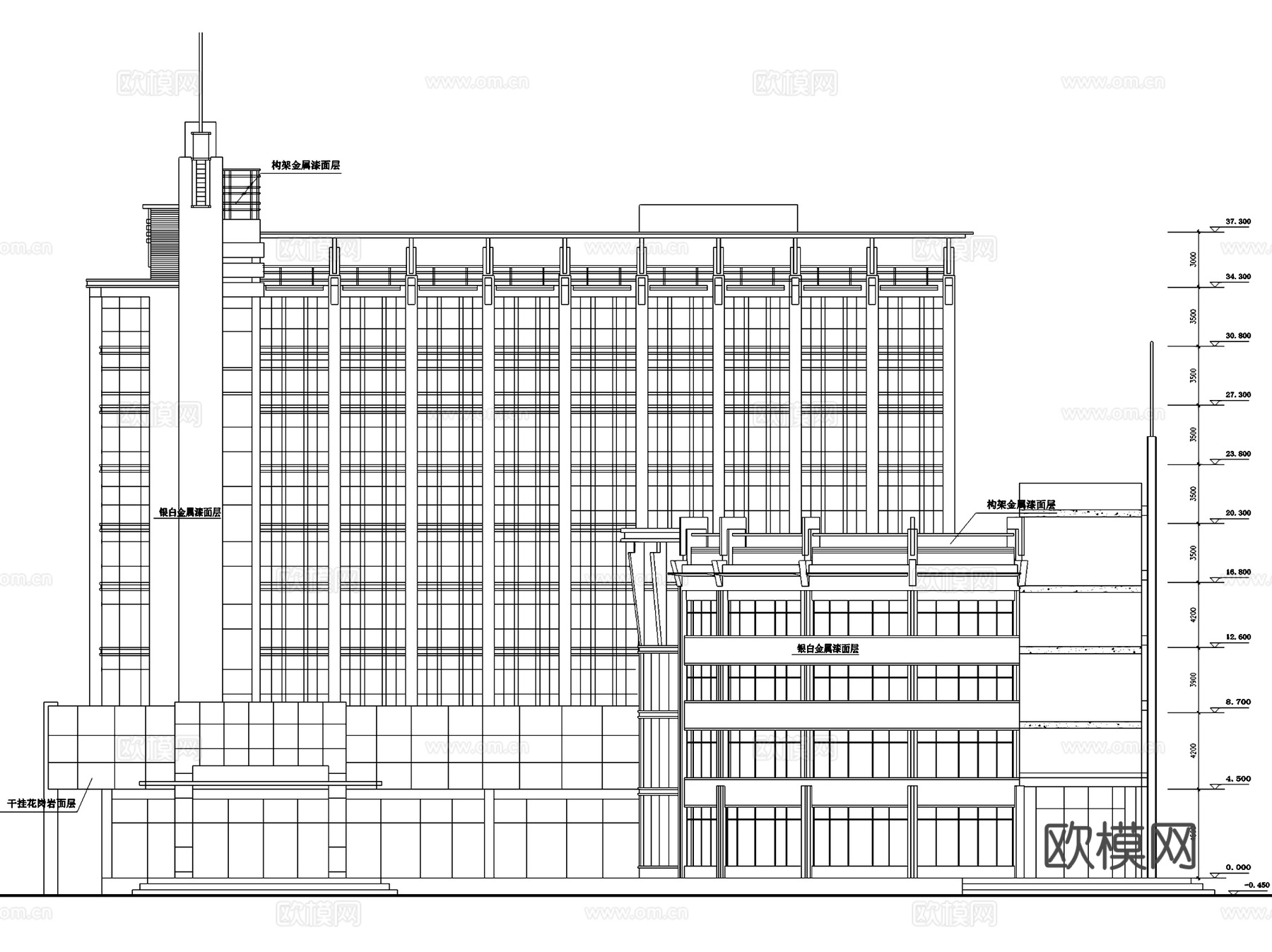 商业住宅办公综合楼建筑CAD施工图集 15套cad施工图