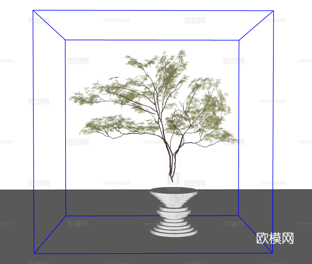 玻璃瓶植物su模型