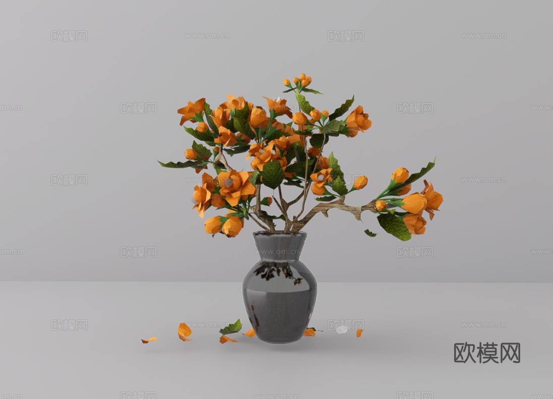 花卉摆件su模型