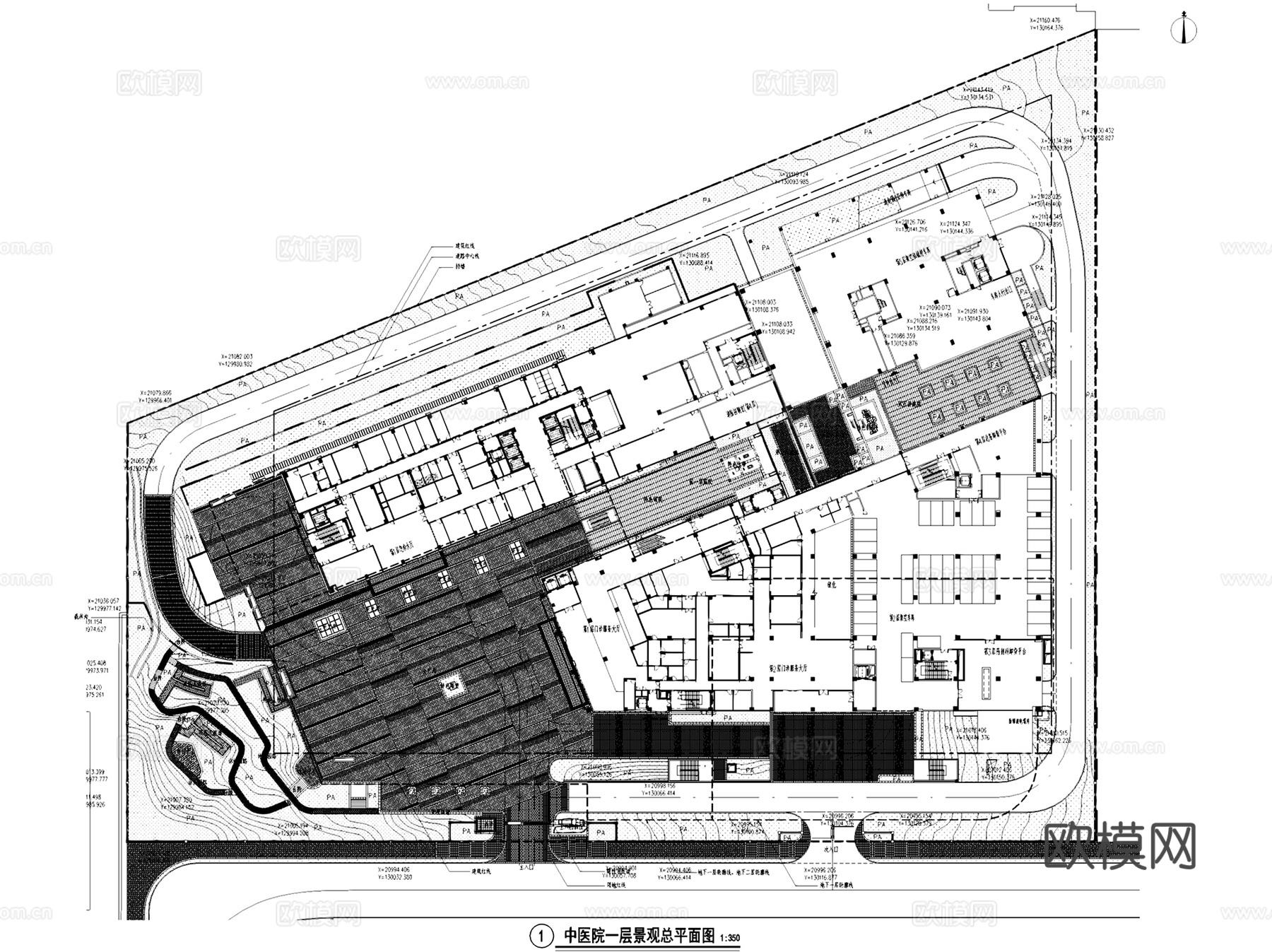 深圳罗湖中医院莲塘新院景观及屋顶花园CAD施工图全套cad施工图