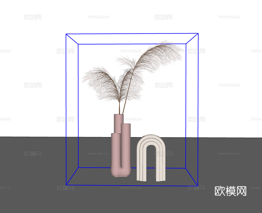 花瓶花卉su模型