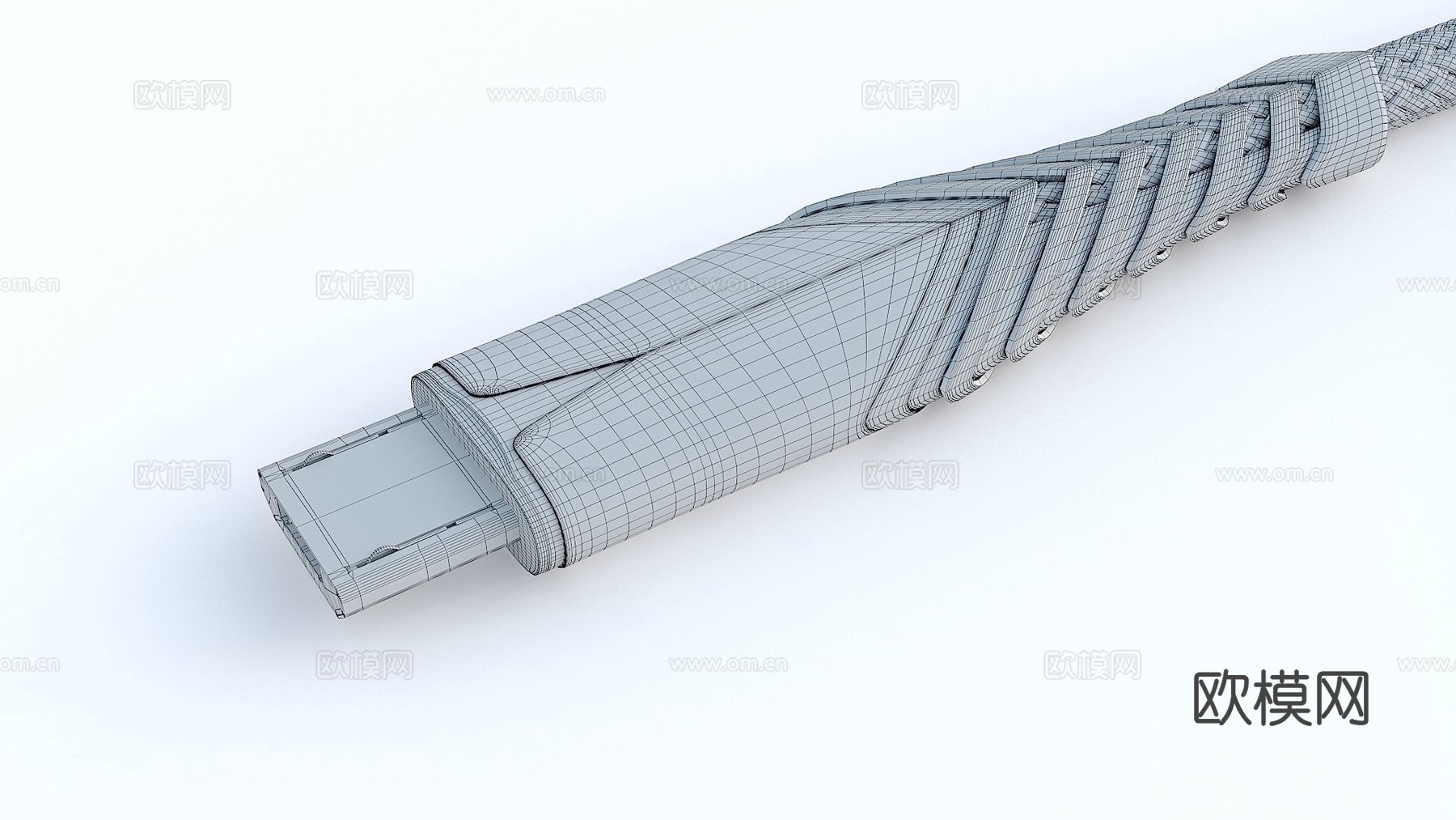 USB数据线 充电线 连接线3d模型下载（渲染图3）