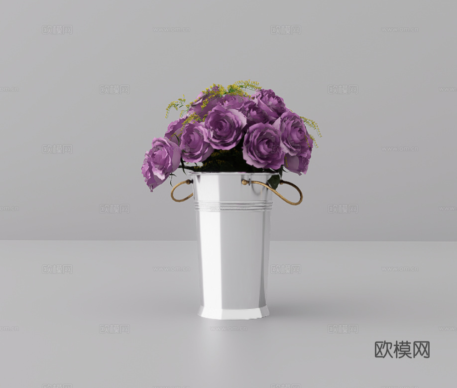 花卉摆件su模型