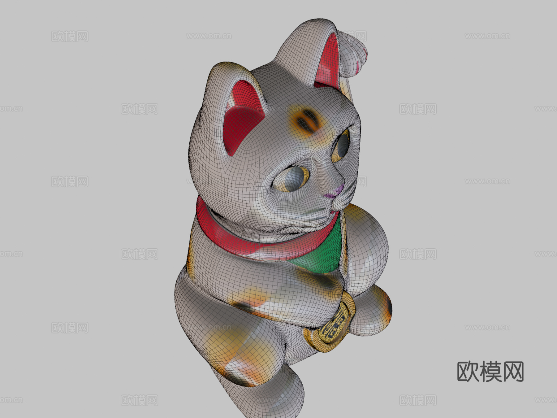 招财猫-招き猫，制作中su模型