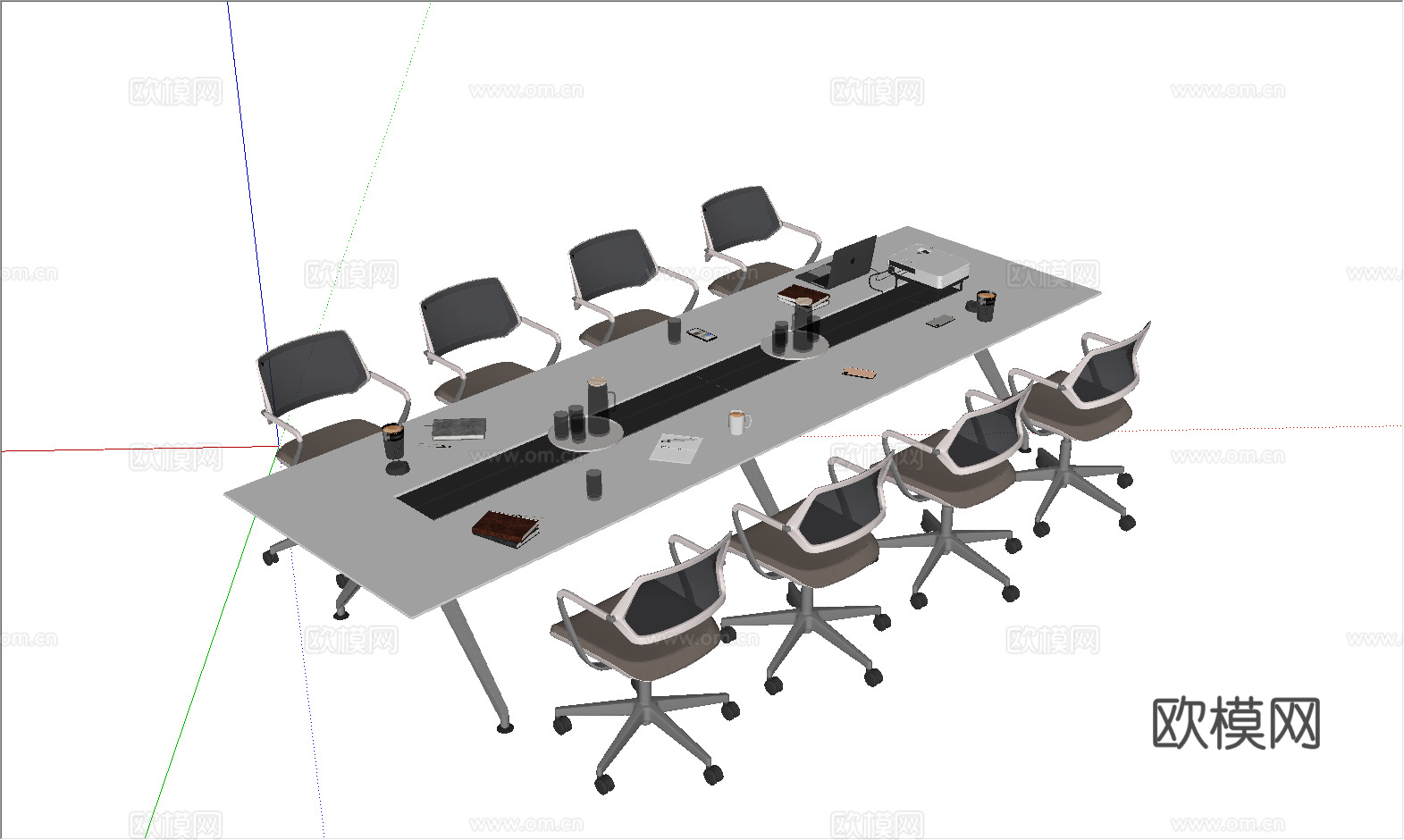 现代会议桌椅su模型
