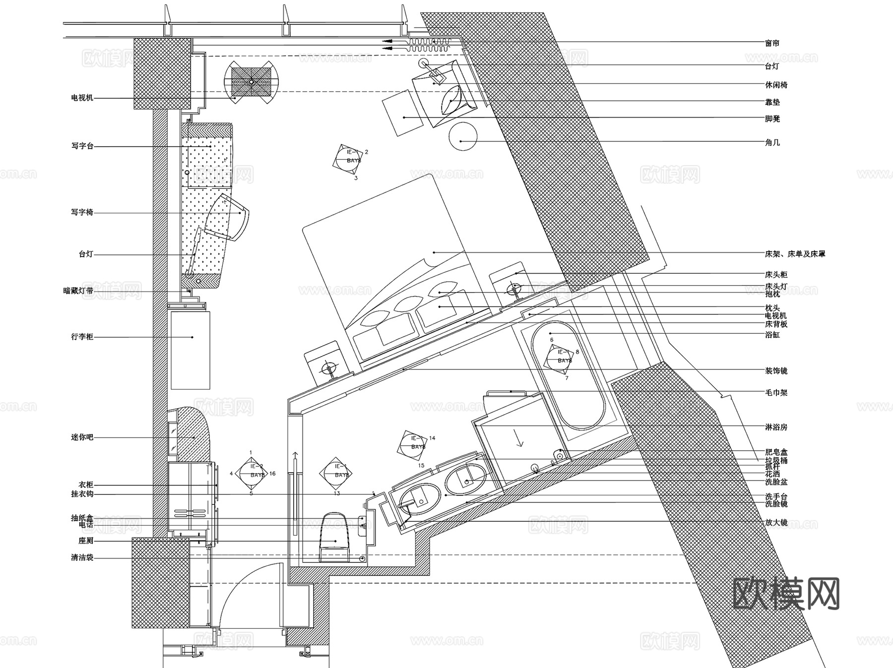 上海香格里拉酒店扩建室内装饰CAD施工图全套cad施工图