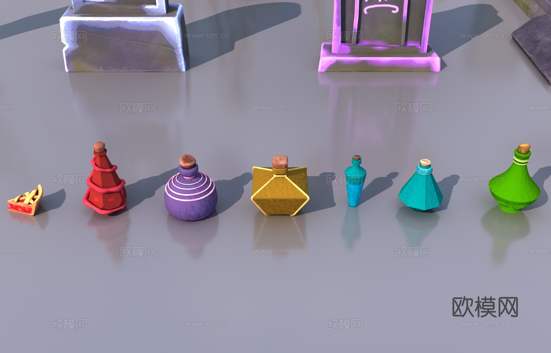 漫画风格万圣节道具3d模型下载（渲染图7）