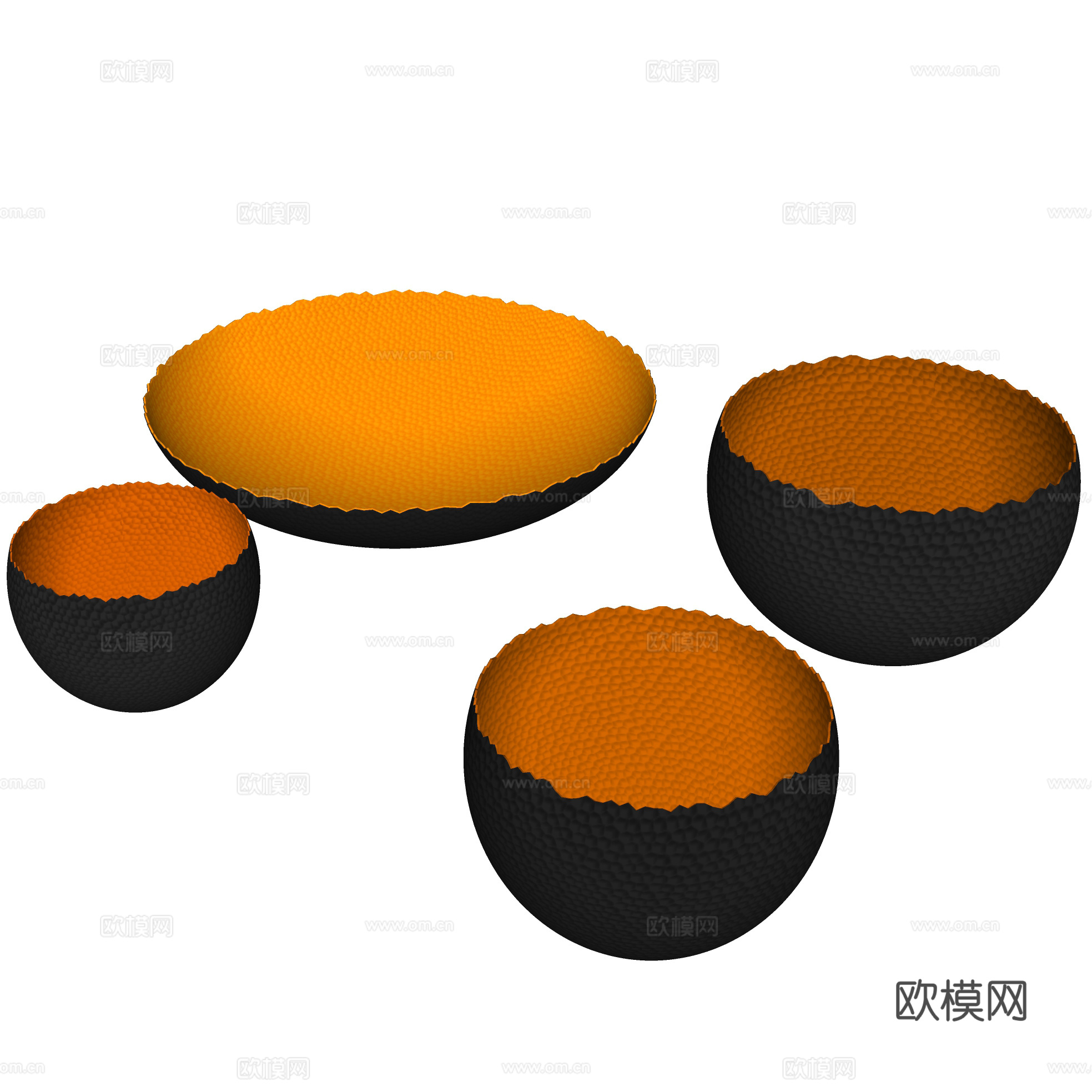 现代装饰瓶罐碗碟果盘饰品摆件su模型
