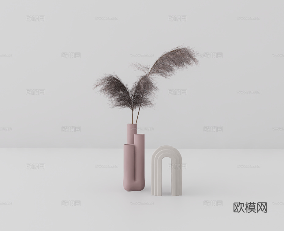 花瓶花卉su模型