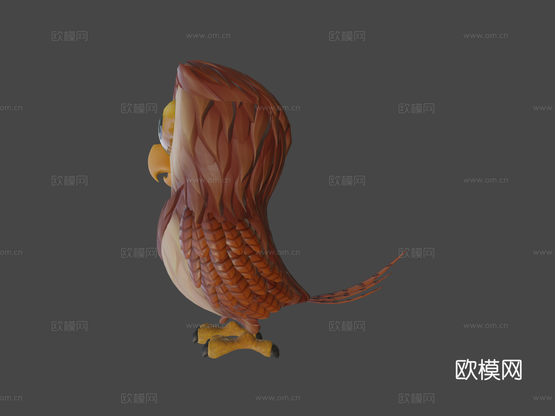 卡通猫头鹰动画3D模型su模型