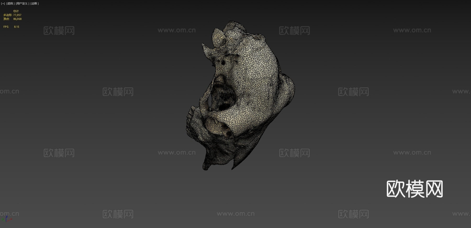 绵羊或山羊头盖骨su模型