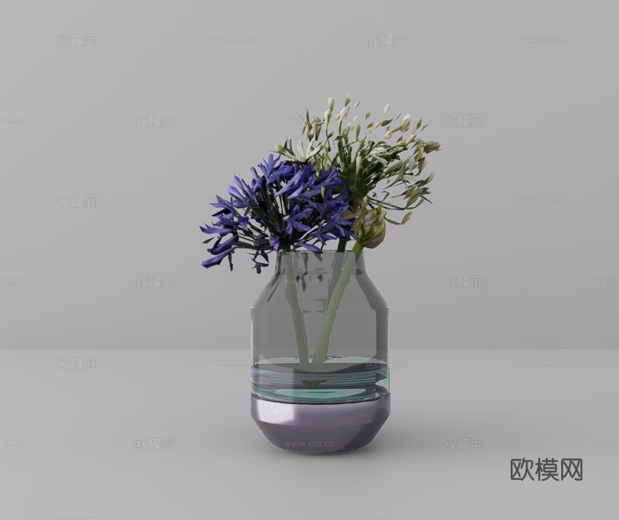 花卉摆件su模型