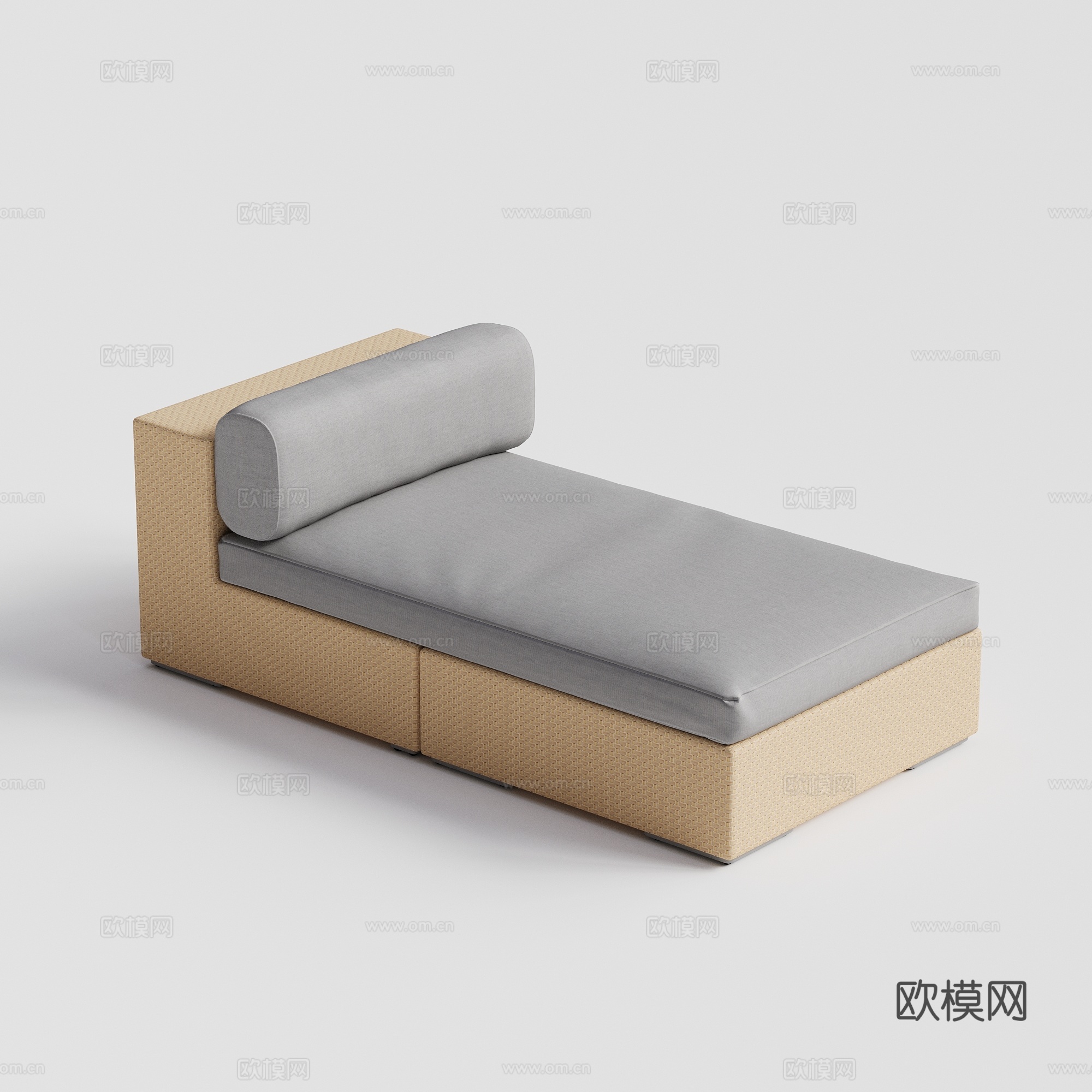 DEDON - 现代户外椅 沙滩泳池躺椅 藤编单人露天椅su模型