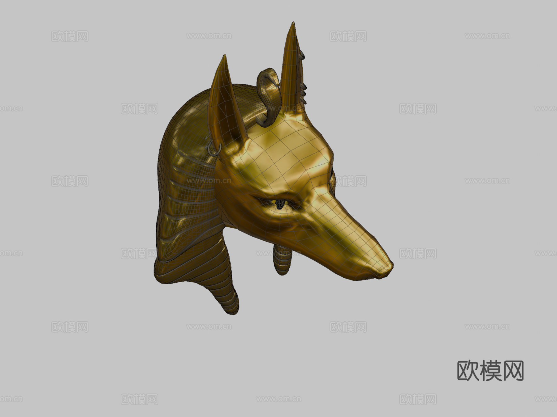 黄金阿努比斯头su模型