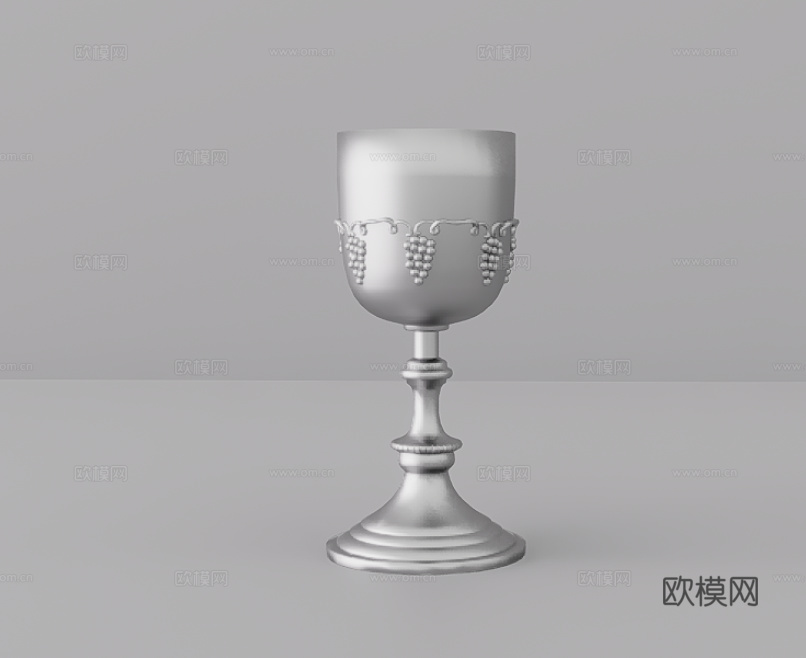 金属奖杯su模型