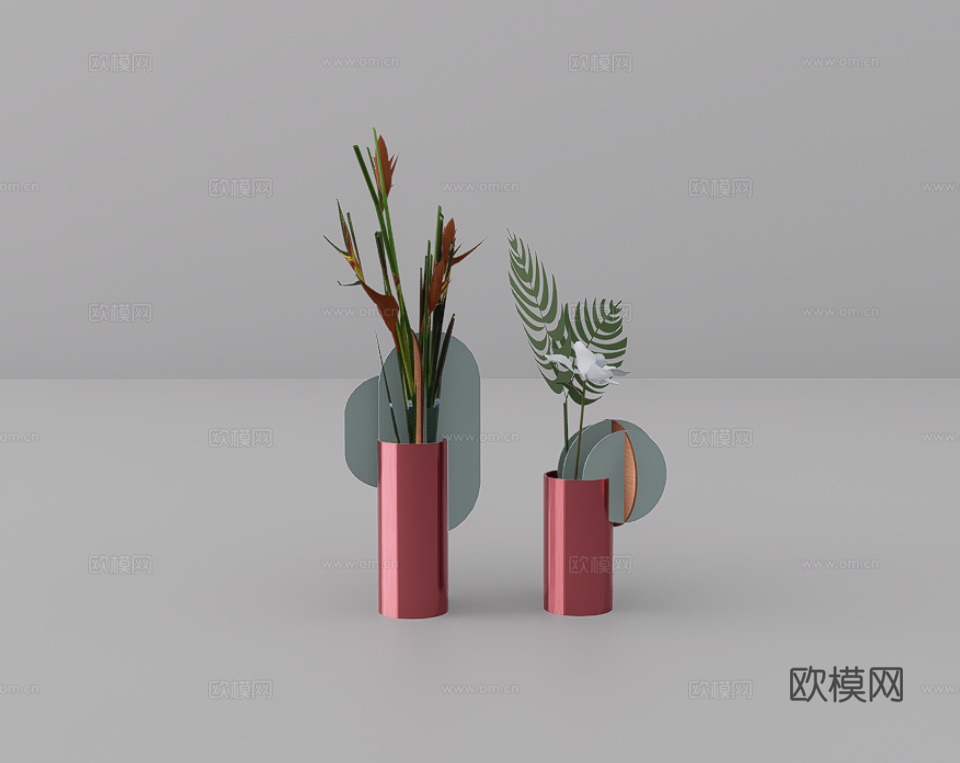 花瓶摆件su模型